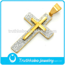 Stainless Steel Jewelry Men's Heavy Cross Pendant Jesus Sideway Cross Pendant